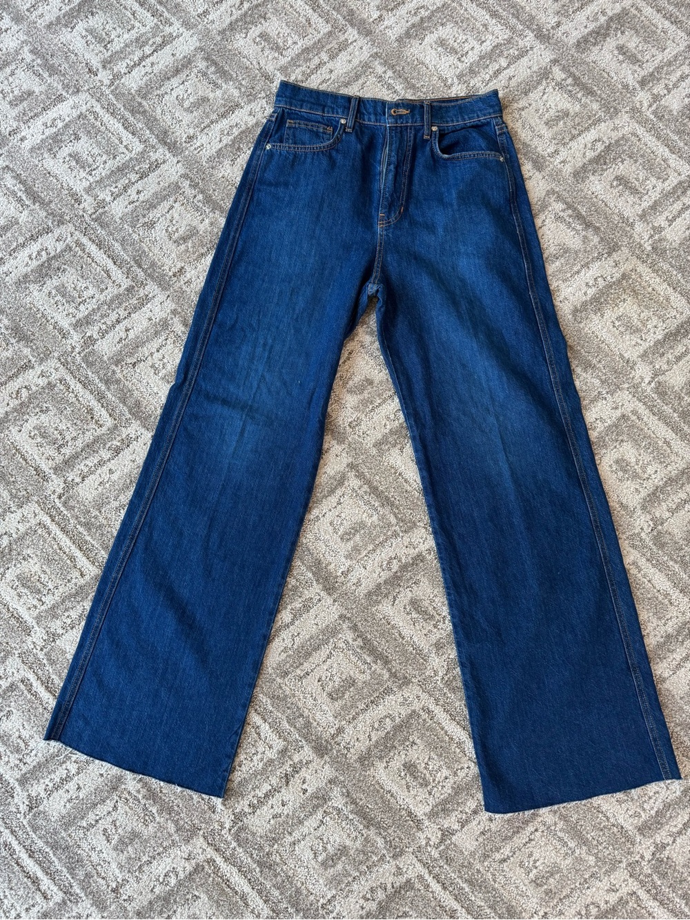 NWOT Veronica Beard’s Taylo Relaxed Wide-Leg High-Rise Jeans - Deep Blue